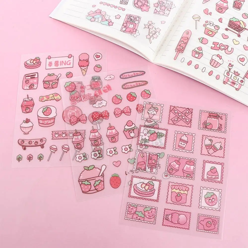 

Sticker Pink Girly Heart Cartoon Frosted Sticker Diary Stickers Anime Stickers Decorative Sticker Pink Flash Point Sticker