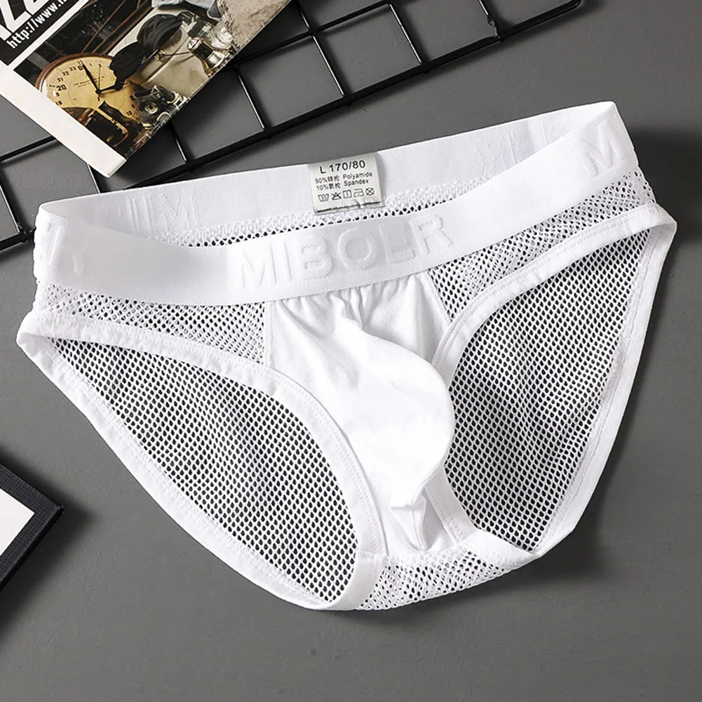 مثير شبكة الانتفاخ الرجال الملابس الداخلية للحظات الحميمة ملابس داخلية جيدة التهوية النمط الكلاسيكي ملخصات للاستخدام الذكور لارتداء اليومي #2