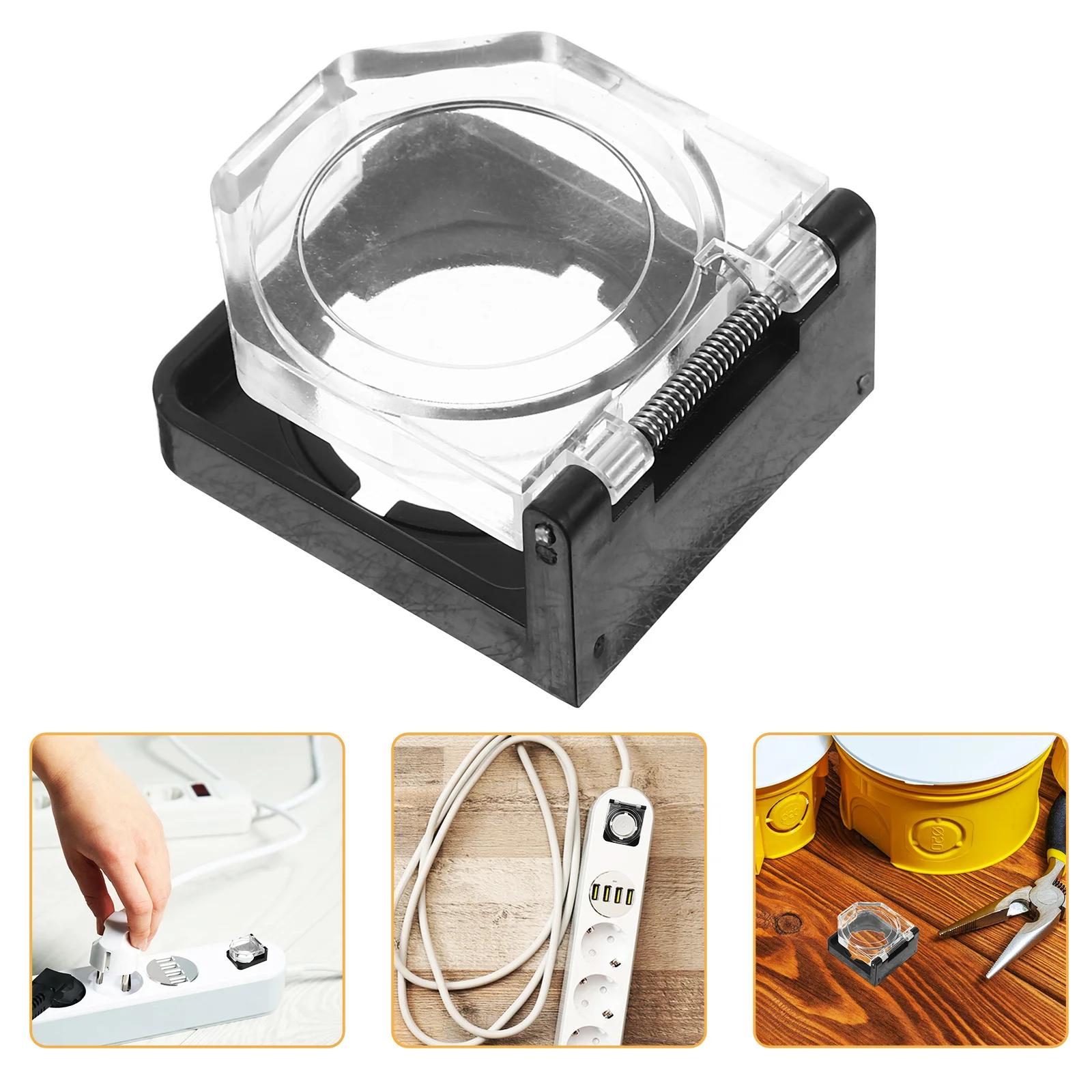 

Transparent Plastic Power Switch Protective Cover Spring Loaded Button Cap for Computer Appliance Industrial Emergency Stop