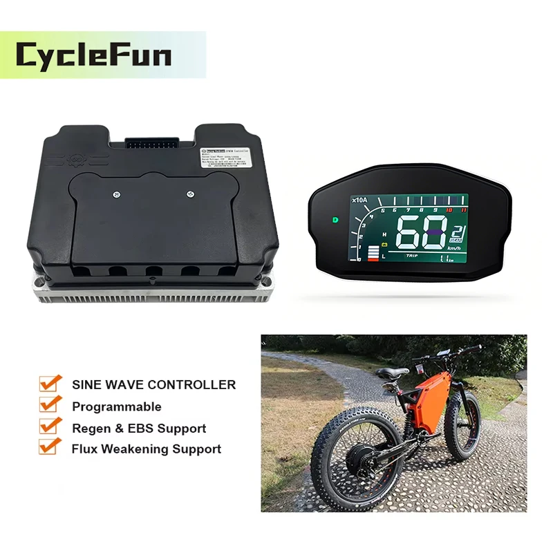 48V-72V Hall Sensor FarDriver ND721000 V2 DC 500A BLDC Controller With DKD ONE-LIN Display for 8KW-10KW Electric Motorcycles ATV