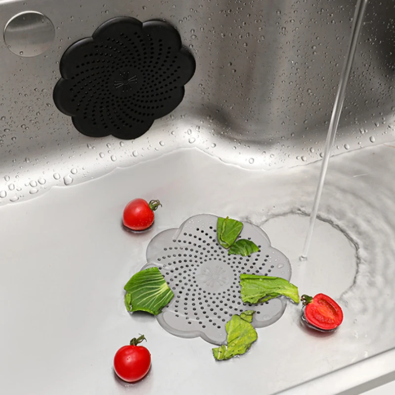 Shower Hair Catcher Strainer, Floor Drain Cover Silicone Hair Stopper with Suction Cup Mesh for Bathroom Bathtub Kitchen Sink