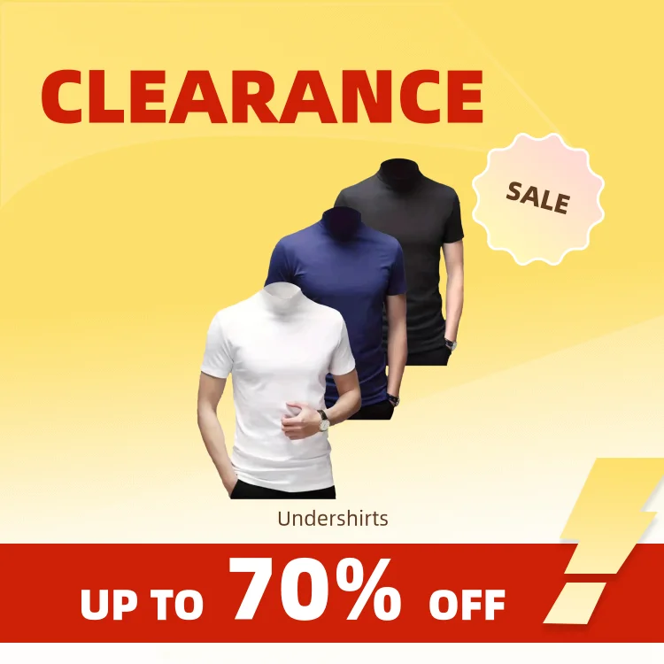 Clearance_1pcs Men's Breathable Soft Comfy High Stretch Short Sleeve High Neck Base Layer For Spring Autumn, Men's Undershirts_C