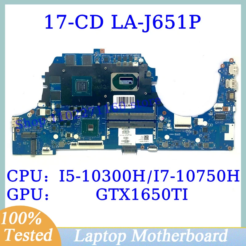 L92729-601 M04758-601 L92730-001 For HP 17-CD With I5-10300H/I7-10750H CPU LA-J651P Laptop Motherboard GTX1650TI 100%Tested Good