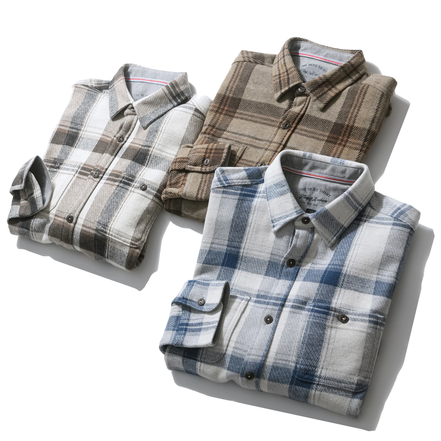 Flannel Plaid Shirt Heavy Weight - Camicia in flanella di cotone pesante,