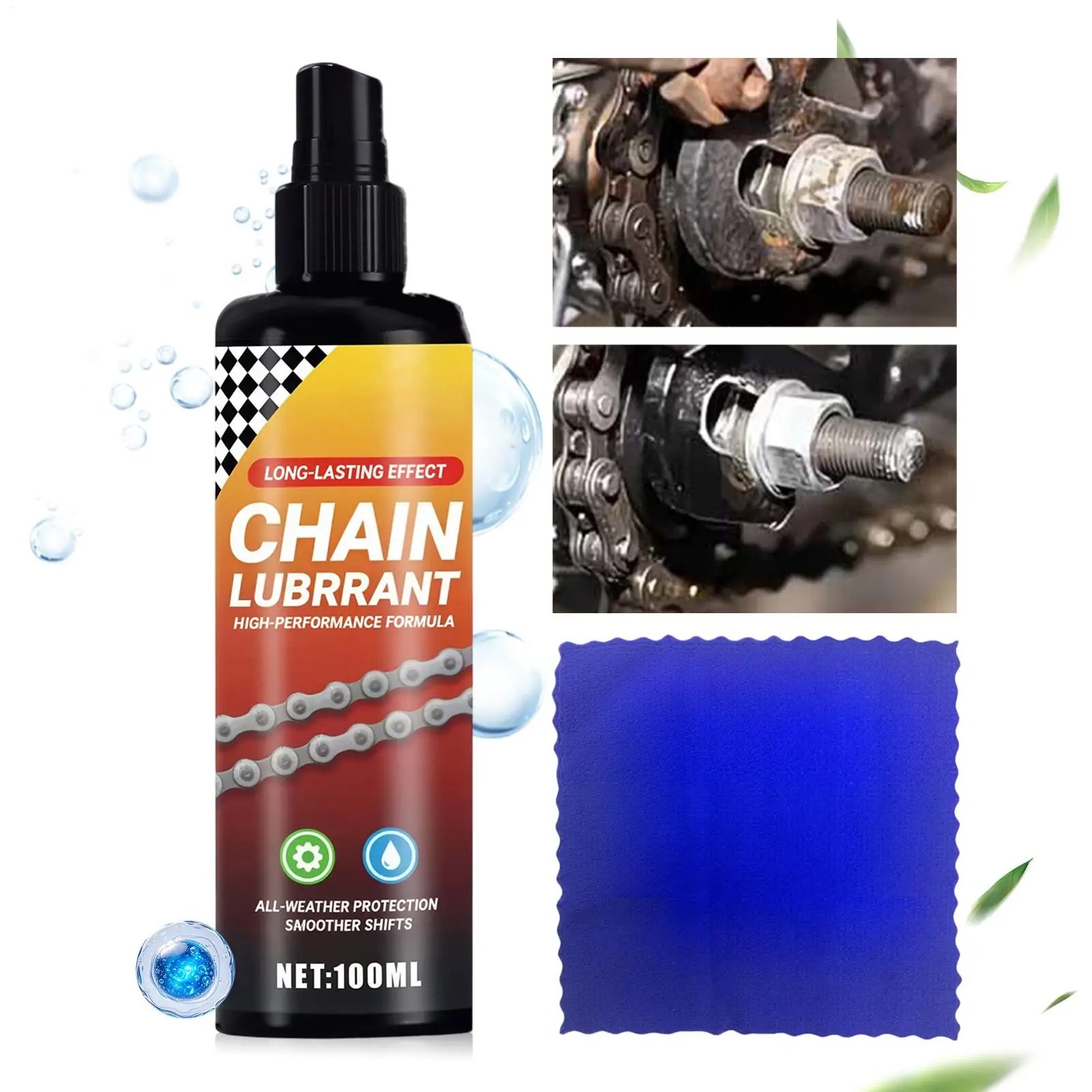 Chain Lube Spray Reduce Friction Rust-Proof Heavy Duty Cleaning Lube 100ml Motorcycle Chain Lubricant Spray For Truck Vehicle