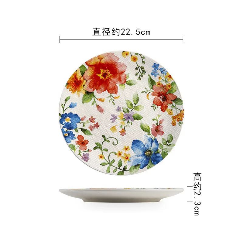 Exquise Keramische Borden Rond Steak Diner Pastabord Onderglazuur Color Serviesgoed Keukenaccessoires Thuissaladeplaat - afbeelding 1