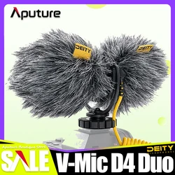 Bóstwo v-mic D4 Duo Duable Head kardioidalna mikrofon Shotgun TRS 3.5MM Rycote Shockmount Mic dla lustrzanek nagrywanie wideo wywiad