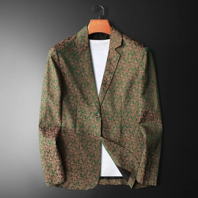 

Роскошный ретро-пиджак для мужчин: модный повседневный деловой пиджак, строгий офисный блейзер, уличная одежда, мужская одежда M-4XL