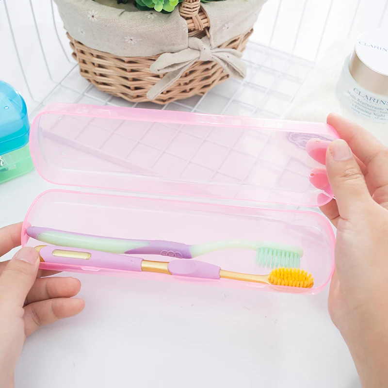 Caja de almacenamiento para cepillo de dientes, estuche portátil de viaje para cepillo de dientes y pasta de dientes, Color caramelo, accesorios