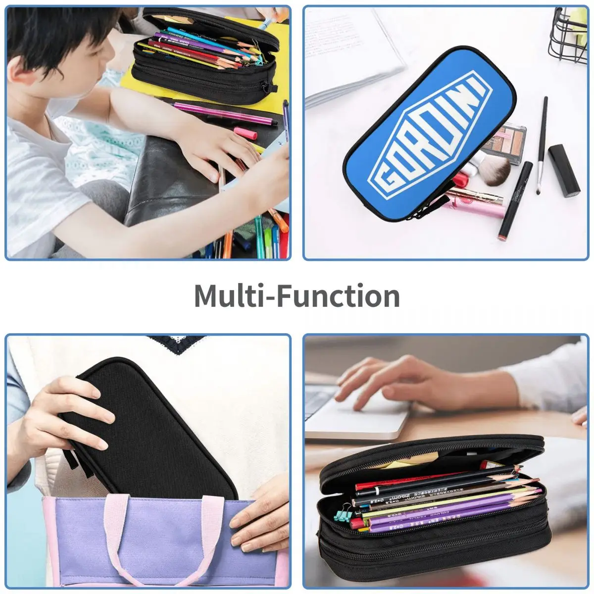 Imagem -06 - Grande Armazenamento Pen Bags para Meninos e Meninas Logos de Carros Clássicos Grai Pencil Cases Pen Box Pencil Pouch para Estudantes Papelaria Escola e Escritório