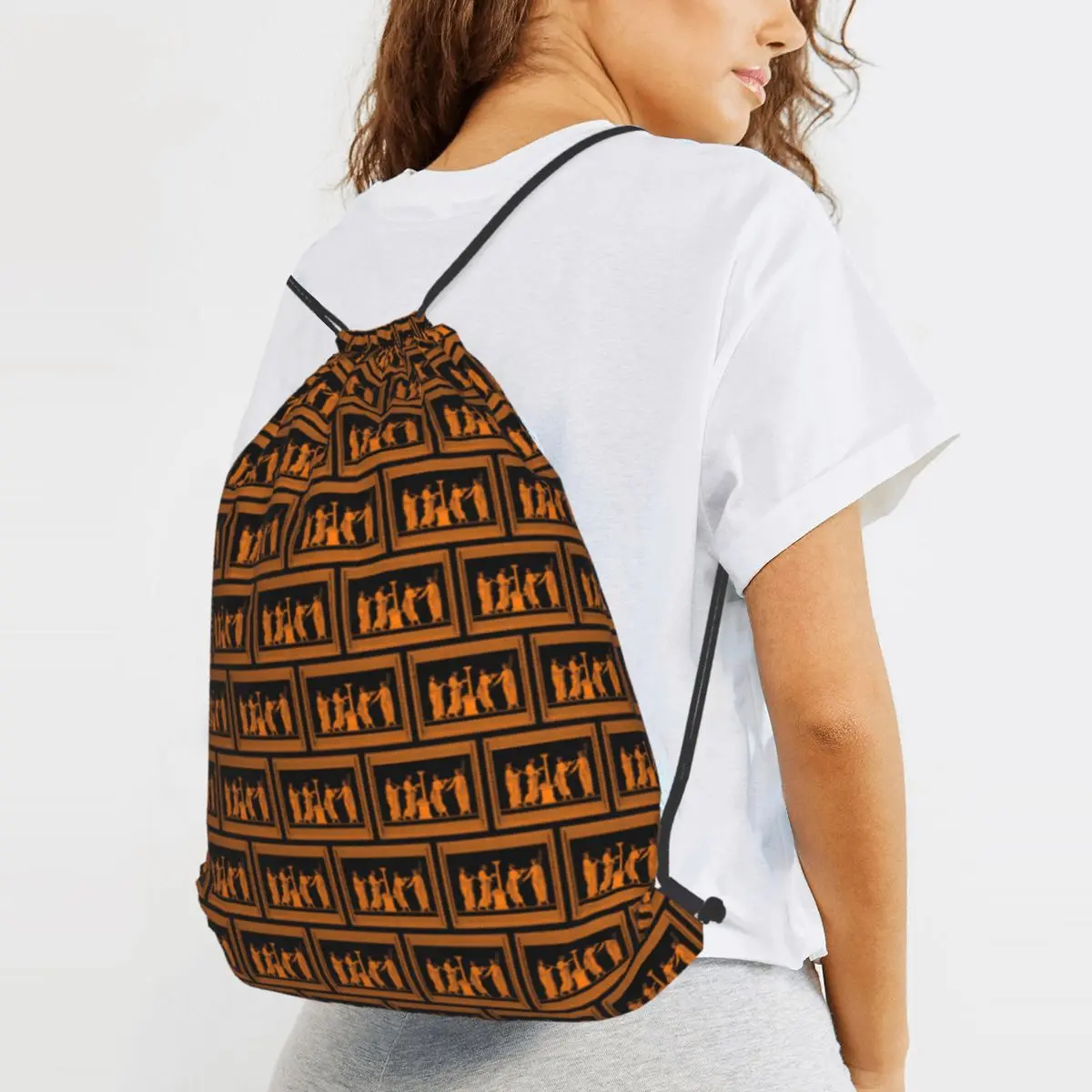 Red Figure Greek Vase Offering Scen Backpacks Multi-function Drawstring Bags Sports Bag Book Bags for Man Woman Students