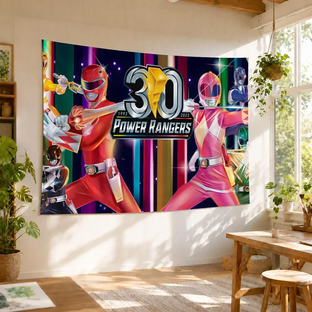 Pow-er Rangers Tapestry Banner For College Dorm Bedroom Outdoor Living Room Wall Art Decor Party
