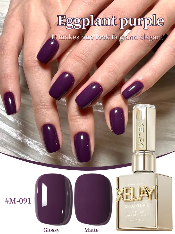 XEIJAYI 1 Pieza 15ML 13 Colores para Elegir Esmalte de Gel Puro Gel de Uñas Semi-Permanente Remojar Off UV LED Gel de Construcción Barniz 4