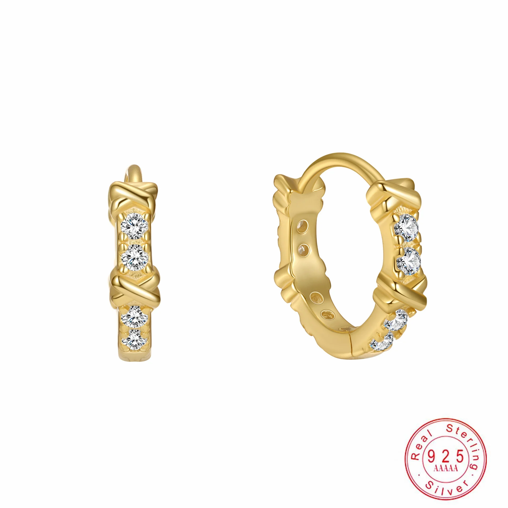 

Серьги-крестики из стерлингового серебра 925 пробы с инкрустацией цирконом, модные простые изысканные легкие роскошные серьги высокого качества для женщин