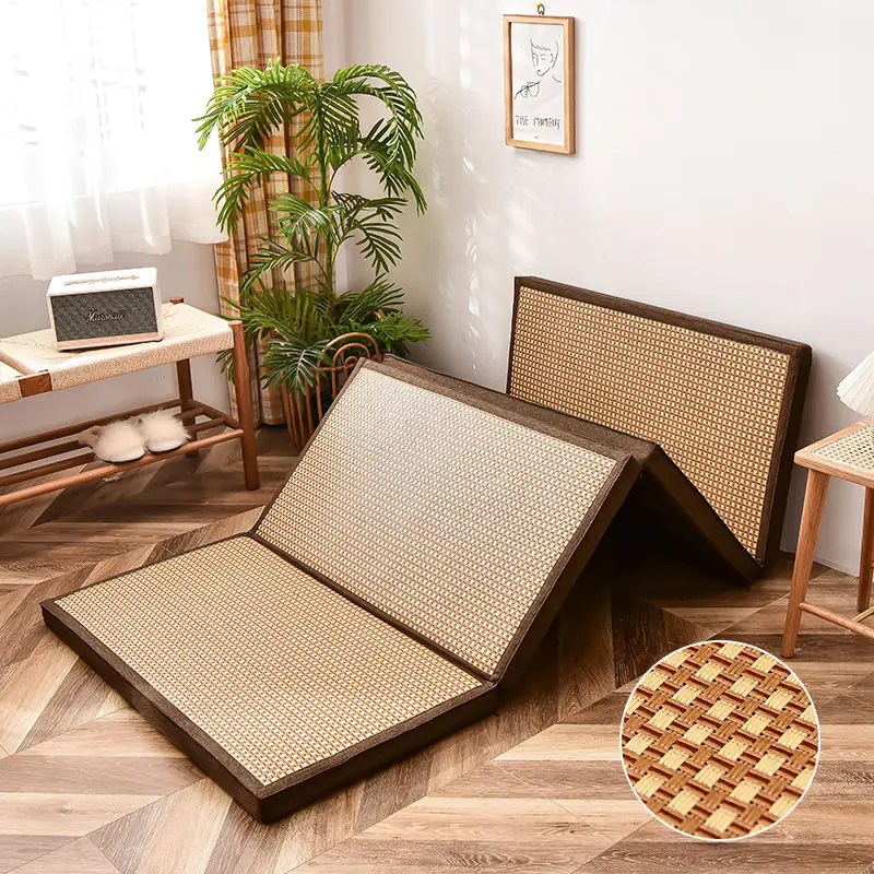 Japanese Tatami Carpet Floor Mat Rattan Tatami Mat Unit Floor Sheet 4.5cm Thick For Living Room Bedroom foldable Mattress 4 fold