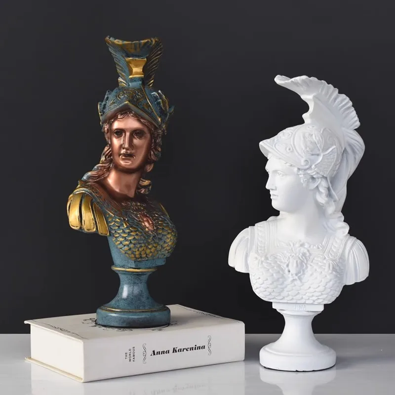 

Ancient Greek Athena Statue Ornaments Living Room Desktop Decor Figure Goddess Resin Sculpture European Creative Home Decoration