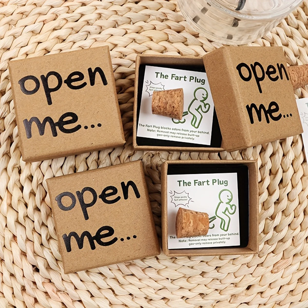 مجموعة واحدة من صندوق هدايا مضحك بمقبس ضرطة مع شخصية كرتونية وعبارات روح الدعابة - نكتة مبتكرة لحفلات الزفاف، هدية مثالية لحفلات أعياد الميلاد #1