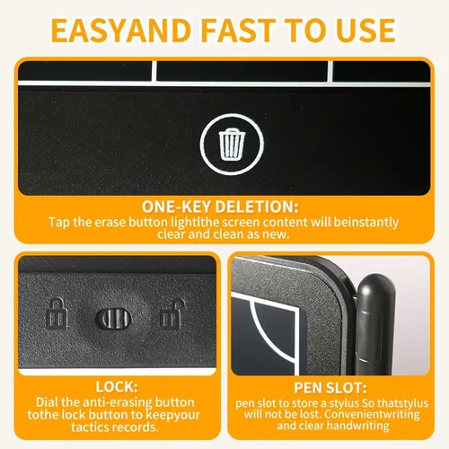 Imagen 2 del producto Tablero táctico de entrenamiento de fútbol electrónico LCD de 8,5/16 pulgadas, marcador de estrategia, pizarra de entrenador de fútbol para entrenamiento deportivo