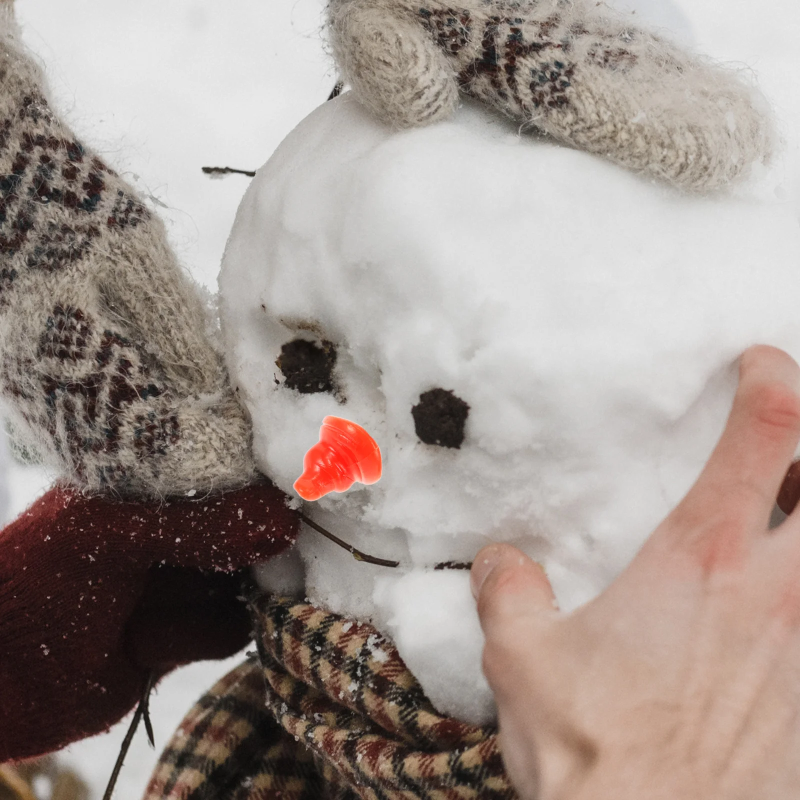 100 Stück Schneemann-Zubehör, Nasenspielzeug, DIY-Zubehör für Weihnachten, dekorativer Zirkus, Holunder