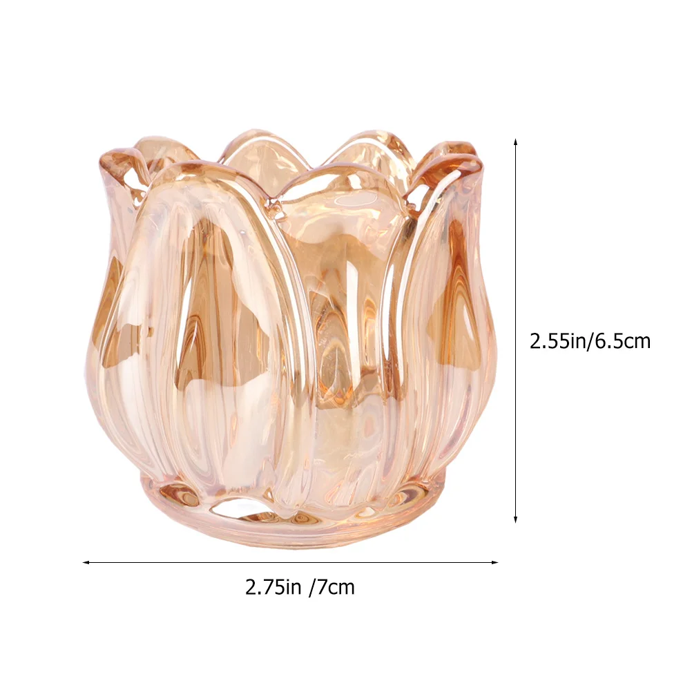 2 قطعة حامل زجاجي أنيق شمعدان مستدق قوي لتزيين المكاتب المنزلية حامل زهور زجاجية