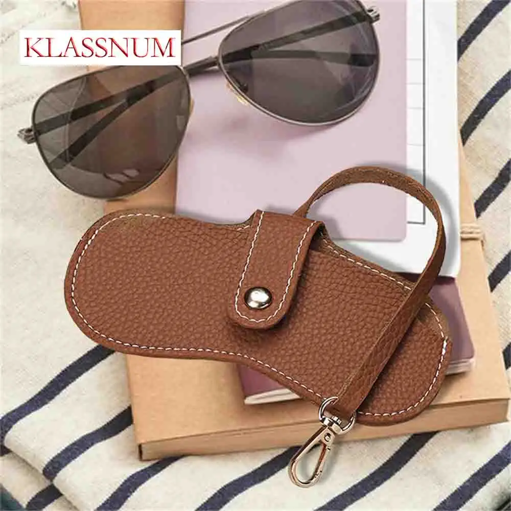 

Retro Soft Faux Leather Glasses Bag with Belt Clip Sunglasses Case Holder Eyewear Organizer with Keychain Hook Glasses Pouch