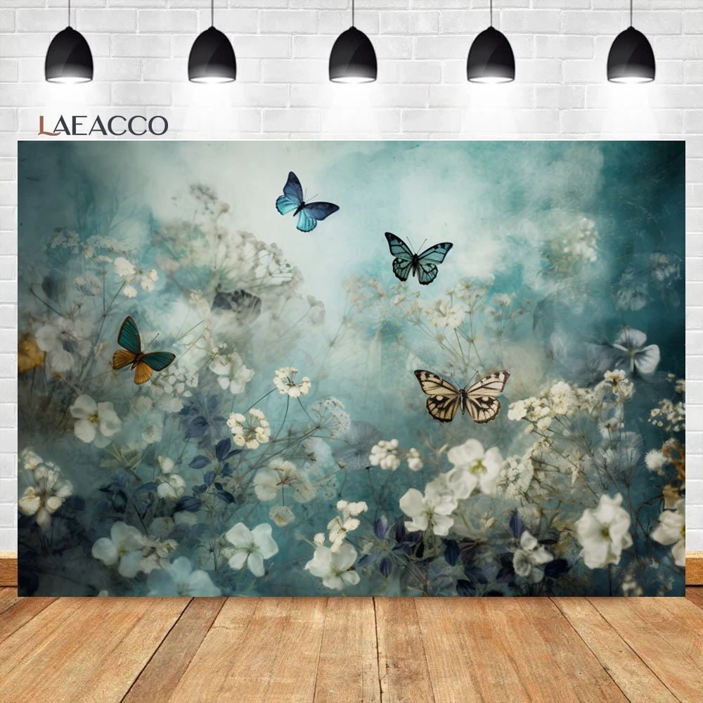 Laeacco Abstract Flower Backdrop Spring Fantasy Garden Scenery Newborn Kids Birthday Portrait Cake Smash Photography Background