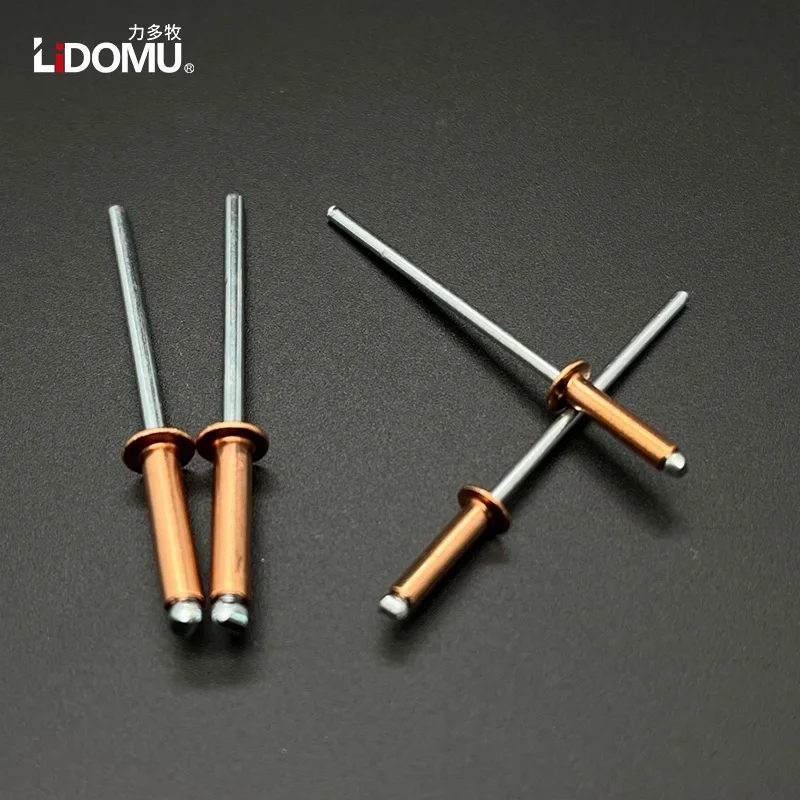 Open Type Copper Blind Rivet, Dome Head, Antiestático Bronze Latão Rebites, 30 Pcs, 50Pcs