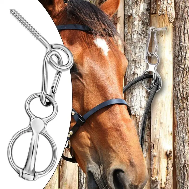 Anello di cravatta bloccante per cavalli Rilascia lo stress Attrezzatura per cavalli Forniture per cavalli in acciaio inossidabile Anello di cravatta per cavallo sicuro per un tocco singolo