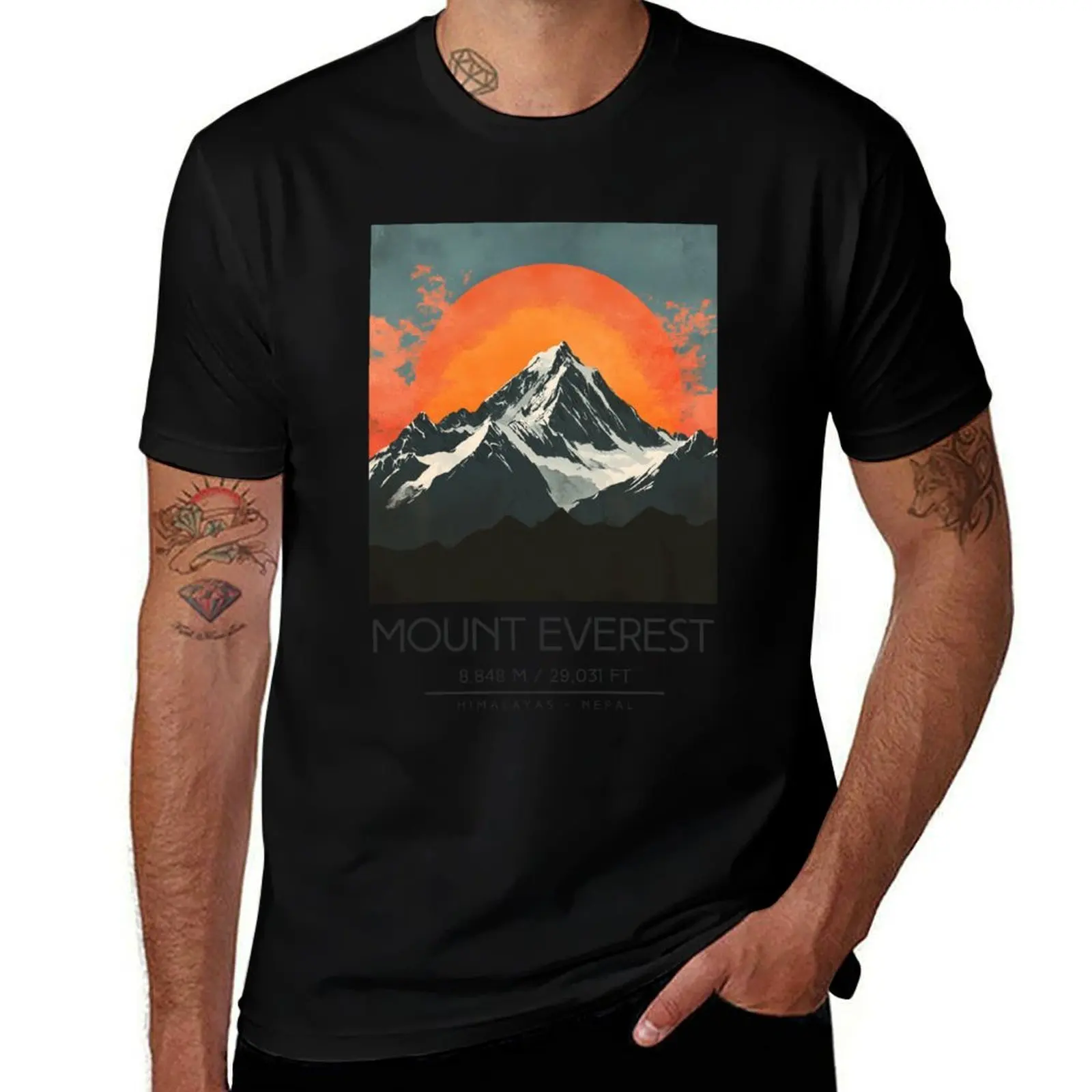 

A Vintage Illustration of Mount Everest - Nepal T-Shirt baggy shirts tees anime t shirts fitted t shirts for men