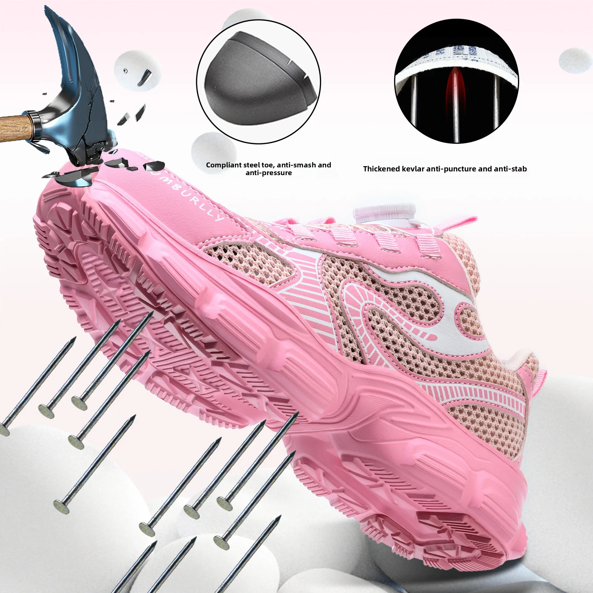 أحذية أمان امرأة النساء أحذية عمل رجالية خفيفة الوزن تنفس الأحذية مع حماية الصلب حذاء مزود بفتحة للأصابع المضادة للثقب35-42