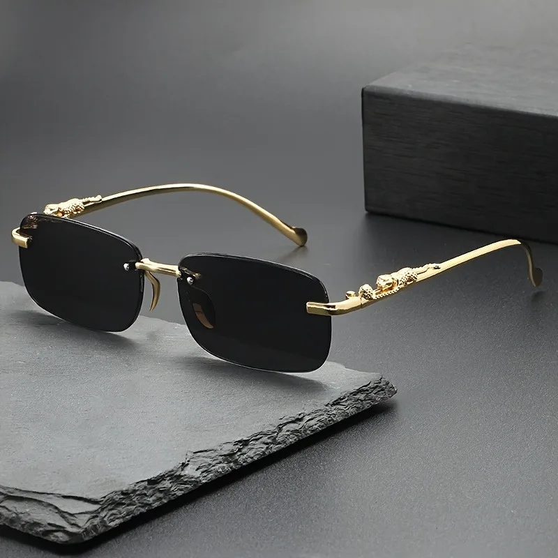 Fashion Rimless Metal Sunglasses Men Women Populare Sun Glasses Male Female Classic Small Square Summer Traveling Shades