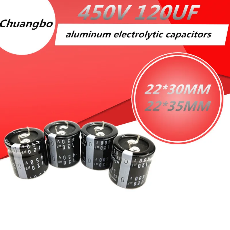 

2pcs-10pcs 450V120UF Higt quality aluminum electrolytic capacitor 120UF 450V 22x30 22x35MM