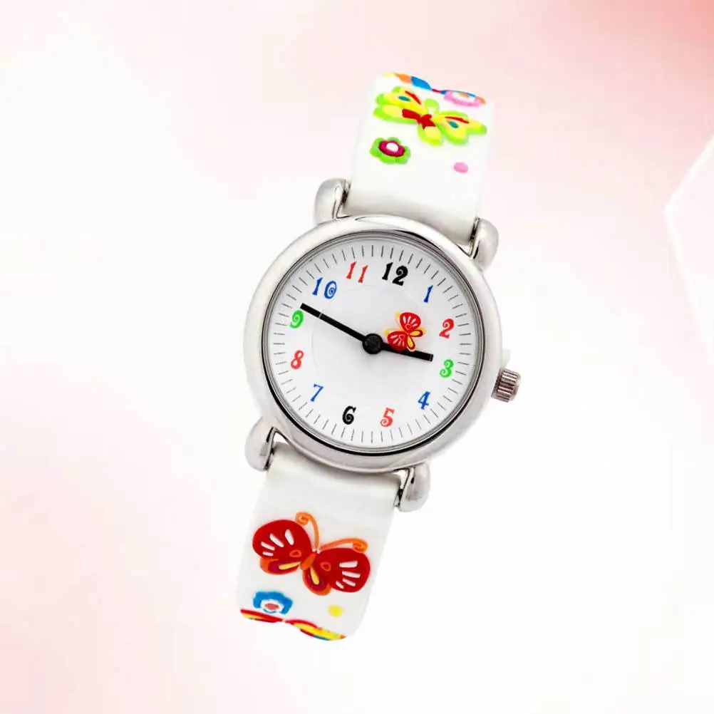 3D للماء ووتش الأبيض جميل الكرتون نمط كوارتز حركة الرياضة ووتش ساعة اليد #1