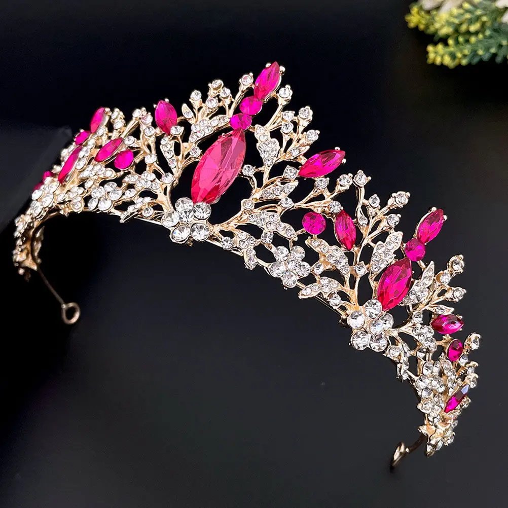 Stunning Princess Crown Hair Decor with Rhinestones Reusable Elegant Headdress for Bride Wedding Party Prom Birthday