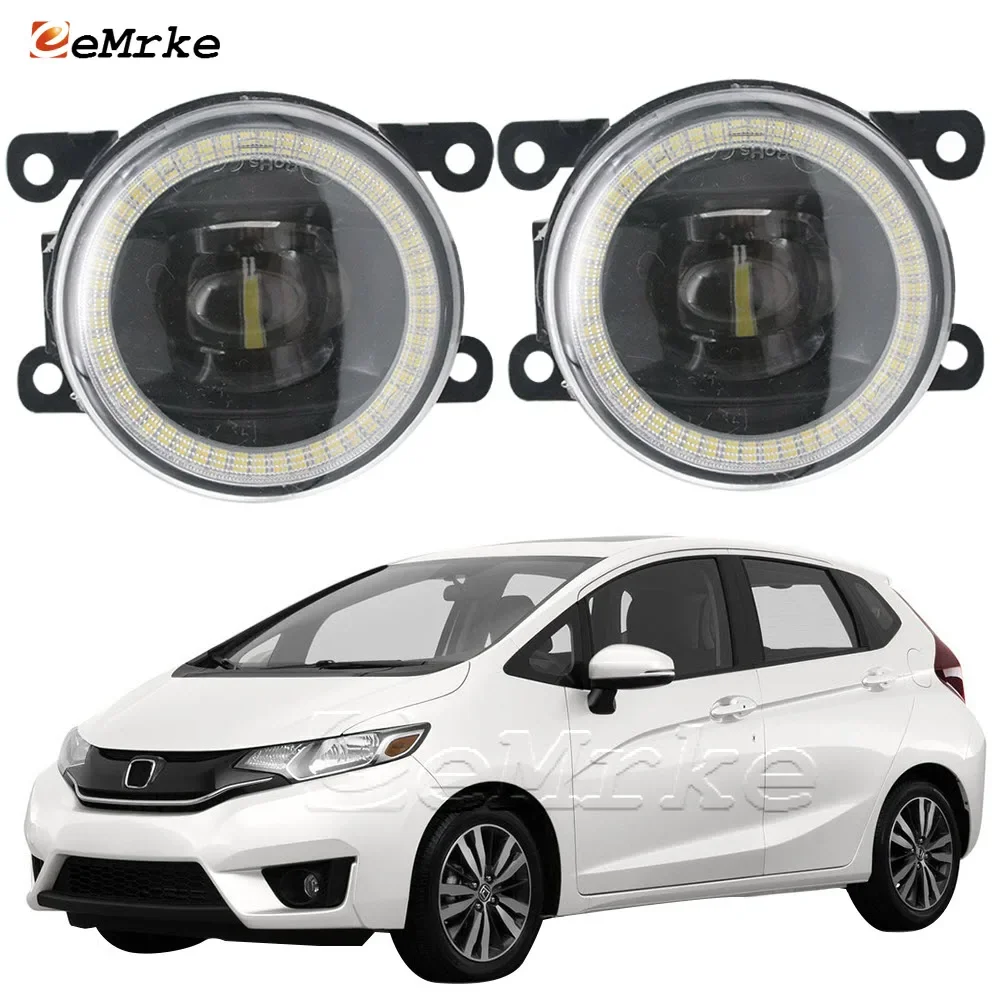 

Led Fog Lamp Lights Assembly 15W Angel Eyes DRL White Car Ptf Headlight with Lens for Honda Jazz Fit GK/GH/GP 2015-2020