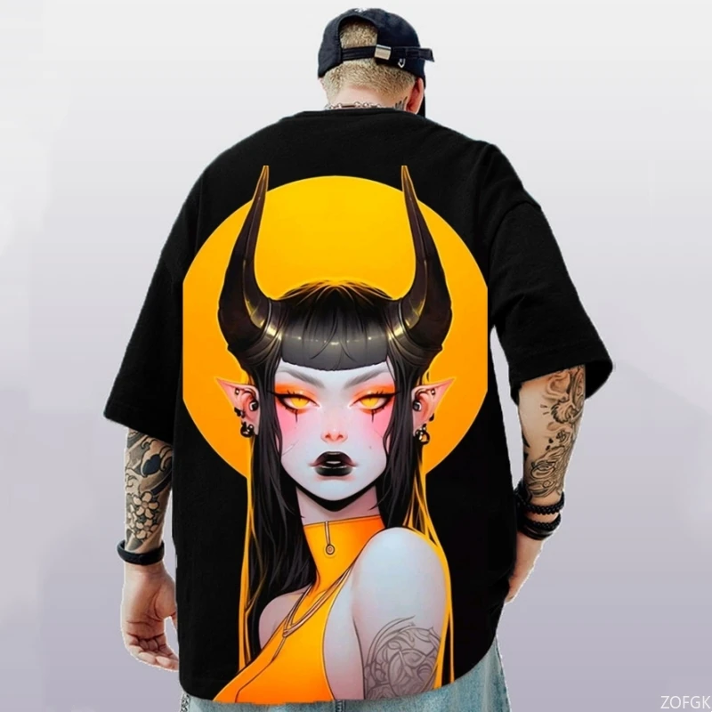Nueva camiseta de manga corta con estampado 3d de chica bonita para hombre ، camisas de verano para hombre ،ropa غير رسمية