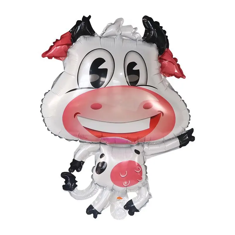 New Lola Cattle Cartoon Animal Children\'s Birthday Party Decoration Aluminum Film Cow Balloon