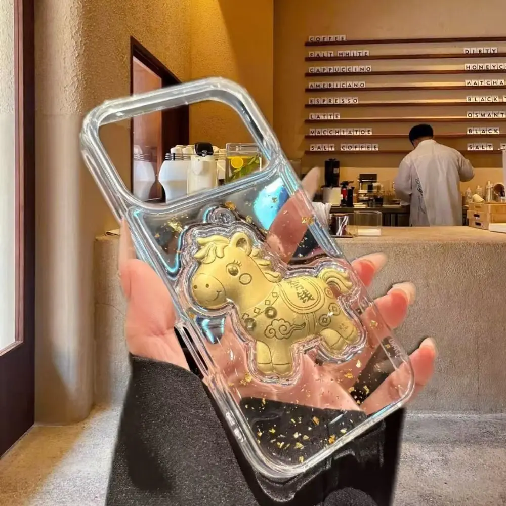 

Creative Golden Horse Accessories Year of Horse Cute Gold Pony Keychain Accessories Kawaii Cartoon Horse DIY Pendant Accessories