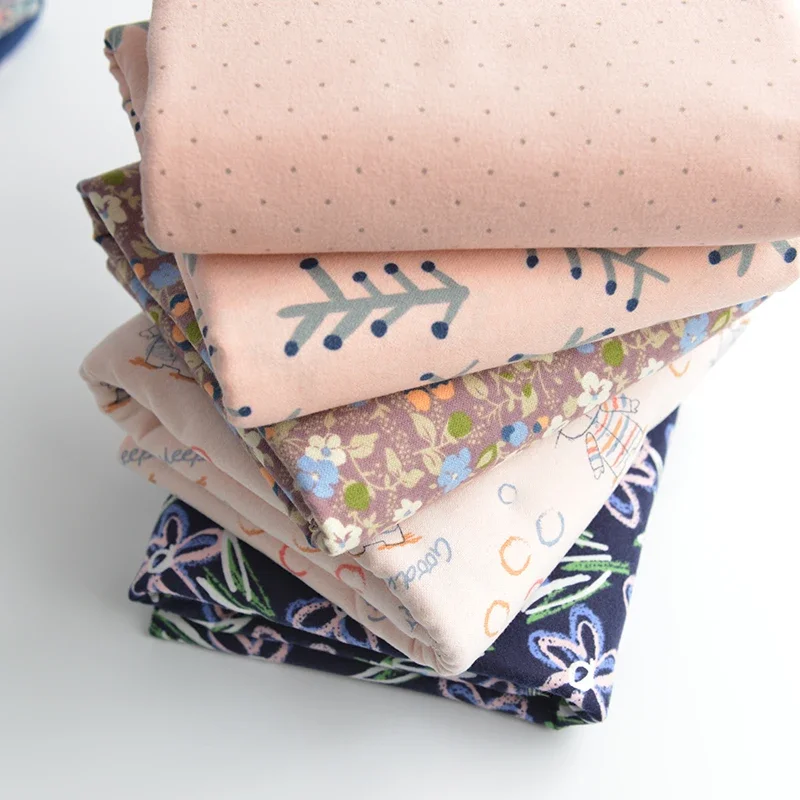 140x50cm, Autumn and Winter, New Pure Cotton Brushed Christmas Flower Fabric, Flannelette Making Clothes Sewing Cloth