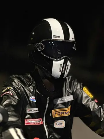 Casque intégral de Moto FBR rétro Style Tokyo Moto Casco Moto japon TT casques en fibre de verre avec visière transparente