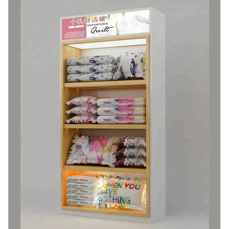 

Customize.Gold Household Bedding Display Shelf Wood Furniture Store Scarf Bed Sheet Display Stand with Pillow Quilt Cover Storag