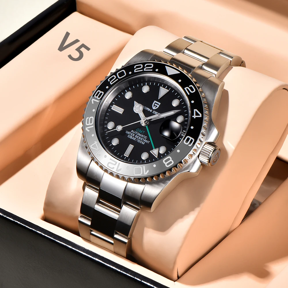 

PAGANI DESIGN GMT мужские часы роскошные сапфировые автоматические механические часы из нержавеющей стали 100 м водонепроницаемые автоматические мужские часы