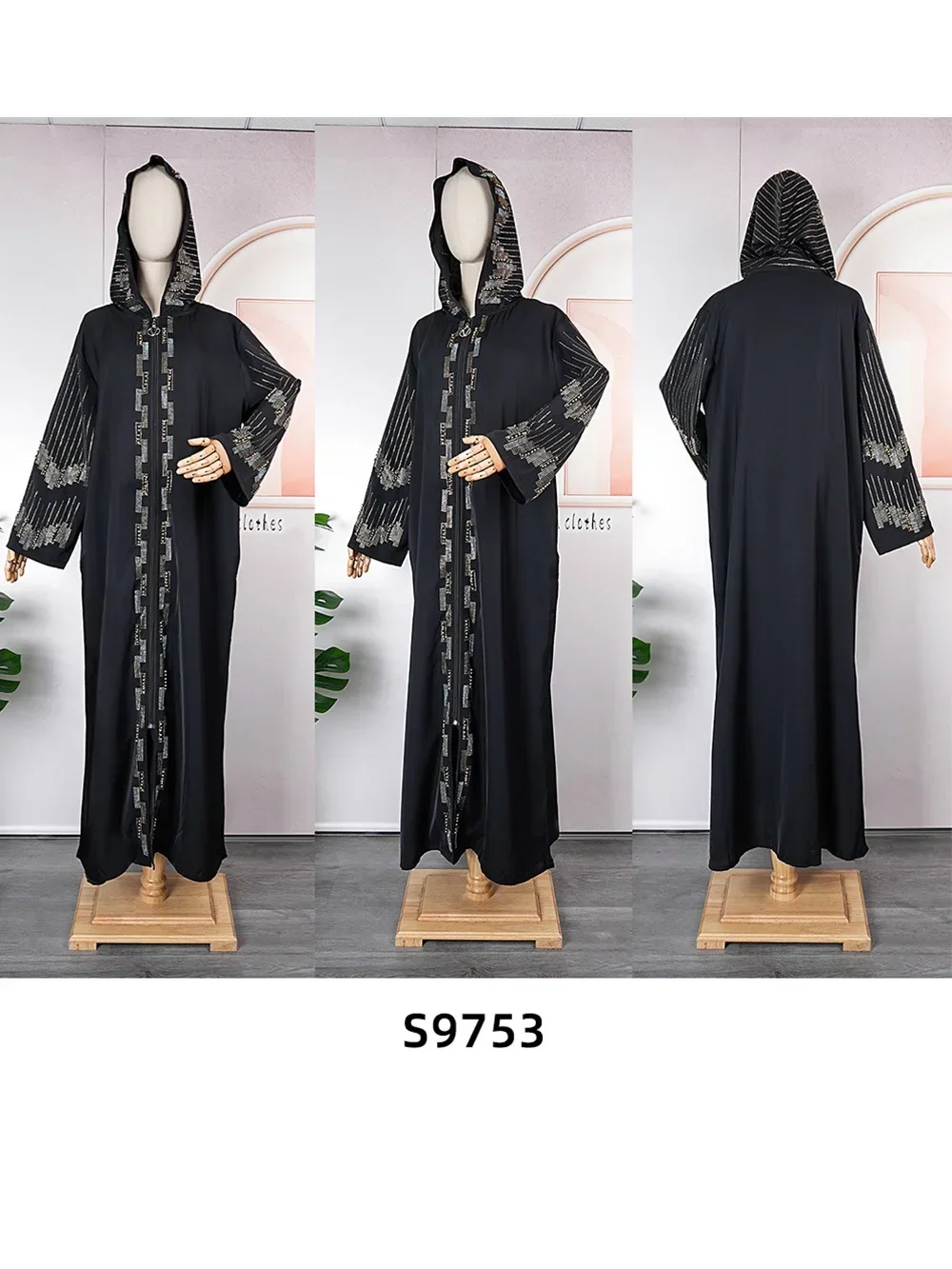 Robe africaine à manches longues et col en V pour femmes, robe maxi noire, mode musulmane, vêtements africains Abaya, automne