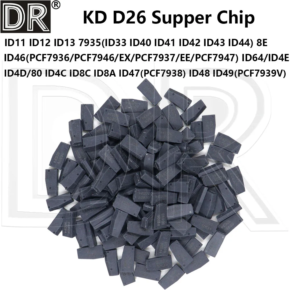 

Great KD Super Chip D26 Universal Blank Car Key Transponder Chip For ID11 ID12 ID13 ID4D/80 ID33-ID44 ID46 ID47 ID48 ID64 8A 8E