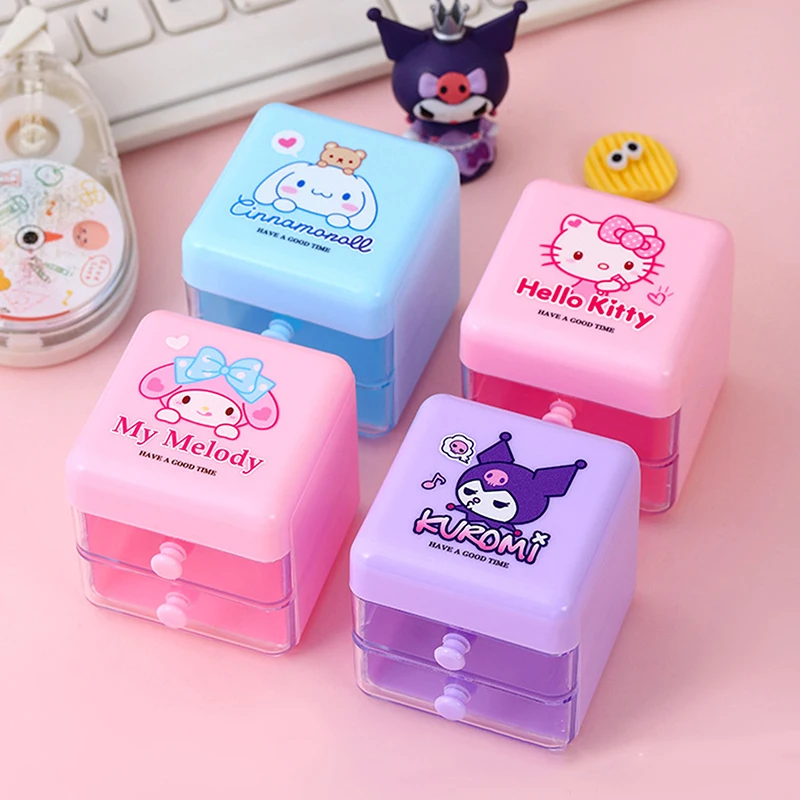 1PCS Anime Sanrio New Kitty Mymelody Cinnamoroll Multifunctional Jewelry Box Gift Jewelry Stationery Household Kawaii Gift