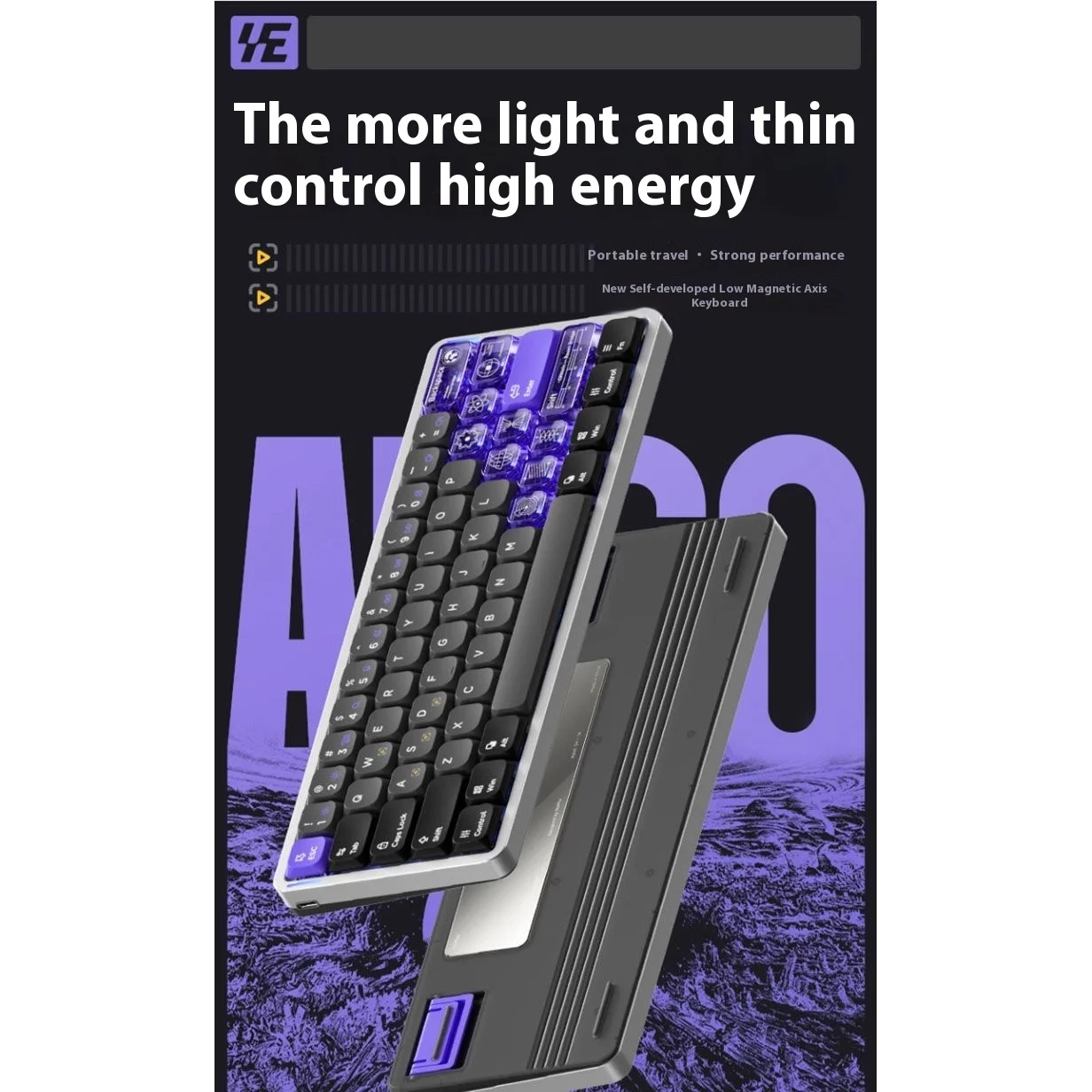 Nuphy Air60 เขา Ultrathin ต่ําสวิทช์แม่เหล็กอลูมิเนียมคีย์บอร์ดสํานักงานเงียบคีย์บอร์ดเกม E-Sports 0.125ms DELAY 0 Dead Zone