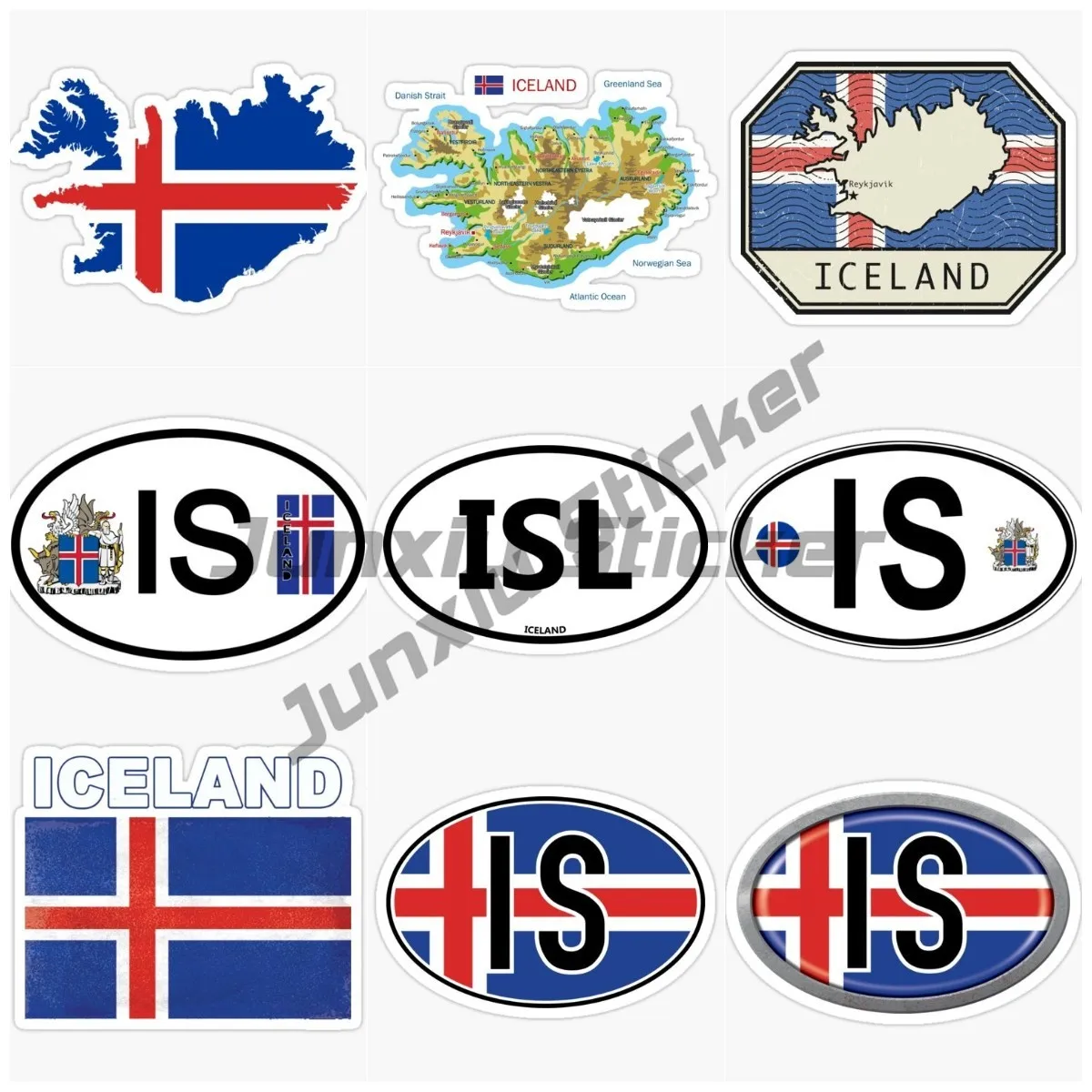 

Iceland Flag Emblem Creative PVC Stickers for Motorcycle Bycicle Camper Van Bicycle Car Window Wall Decal Accessories