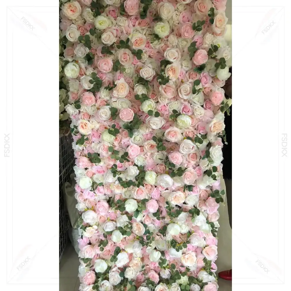 FSDKX  Wholesale Promise for Christmas Wedding Decoration Artificial Red Rose and Lotus Runner Silk Table Flower Runners