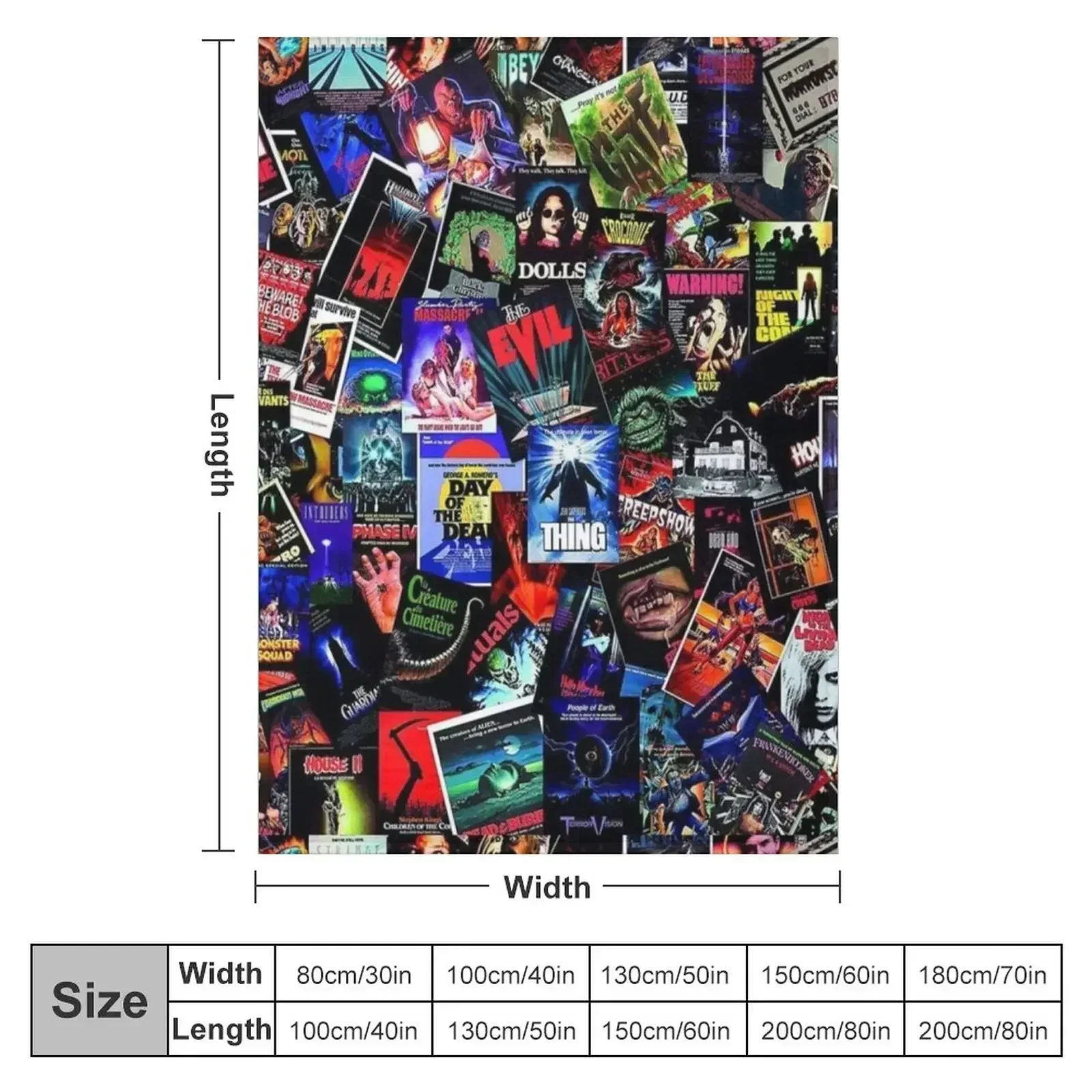 Best Horror Movies of All Time Collage Throw Blanket Comforter for winter Blankets