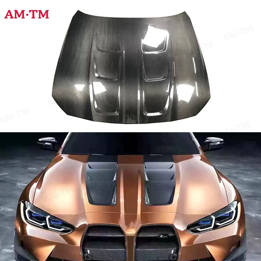 Dry Carbon Fibre Car Front Bumper Engine Hood Bonnet Vent Cover For BMW G80 G81 M3 G82 G83 M4 2021+ Parts Upgrade Car Accessorie